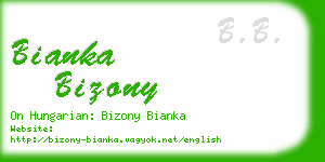 bianka bizony business card